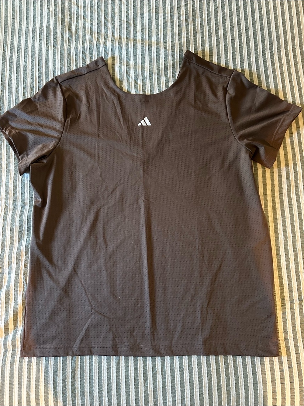 adidas Brown Short-Sleeve Performance Top